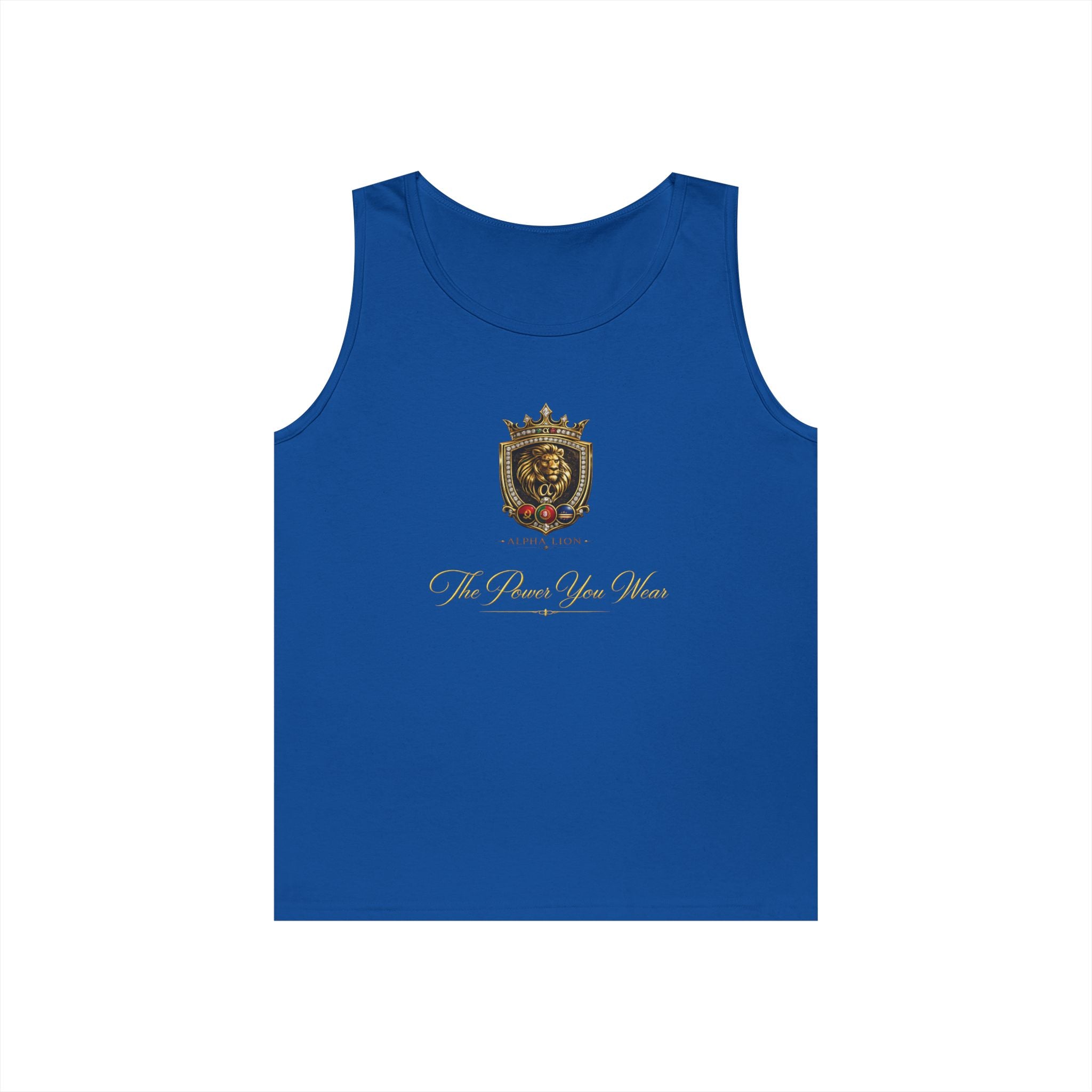 Alpha Lion Tank Top — Vintage Cherub Emblem Chest Print