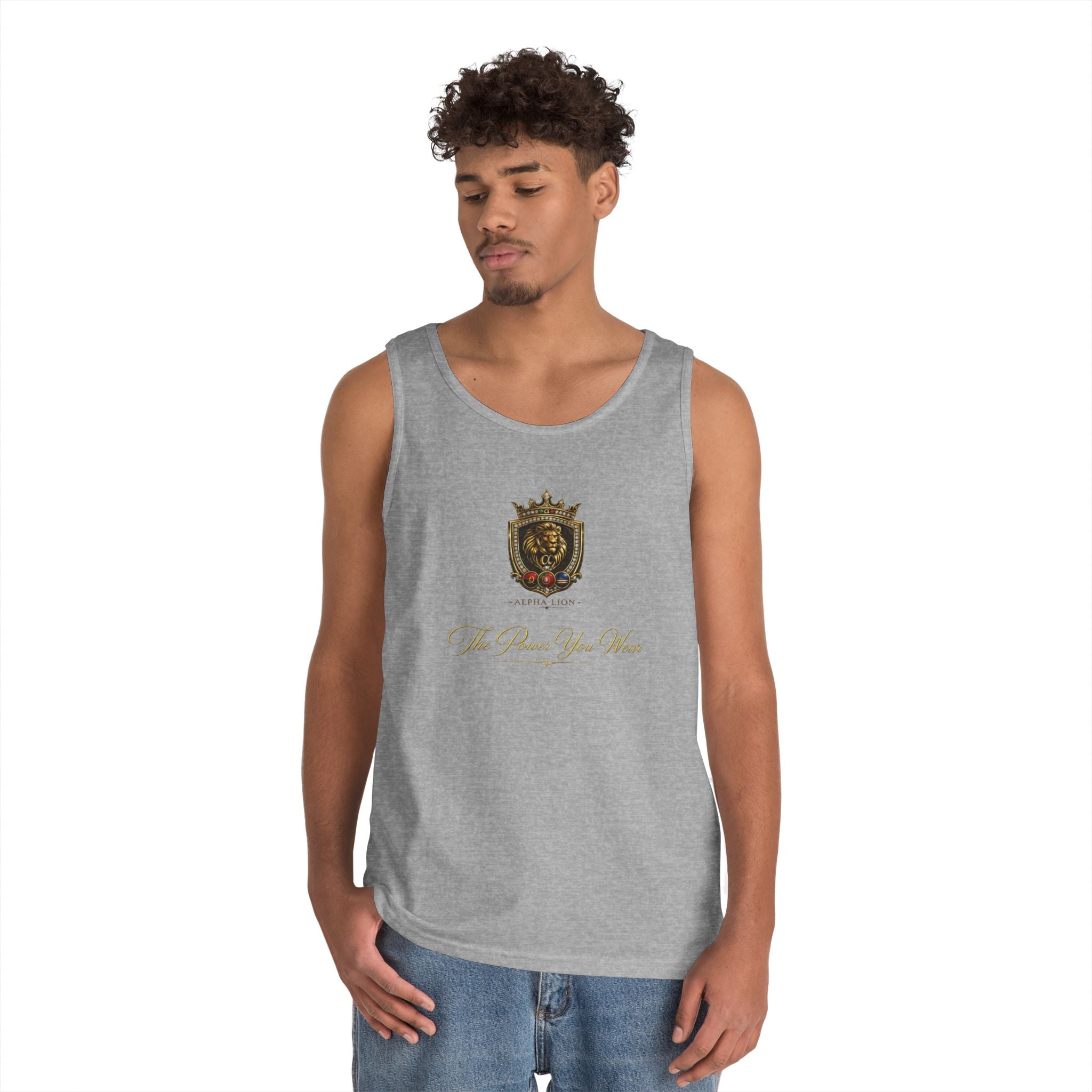Alpha Lion Tank Top — Vintage-Engels-Emblem-Brustaufdruck