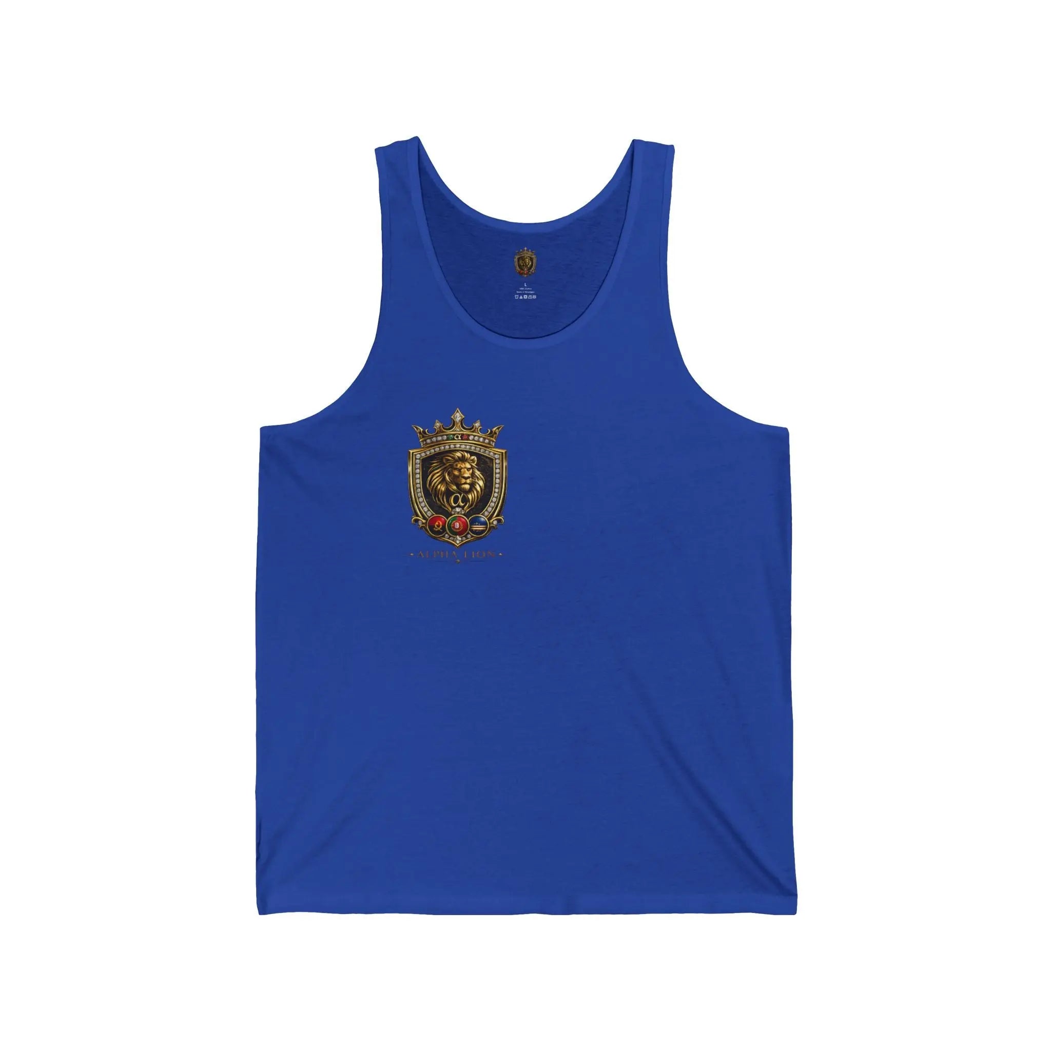 Dragon Warrior Tank Top — Lion Crest Graphic Jersey Tank Printify