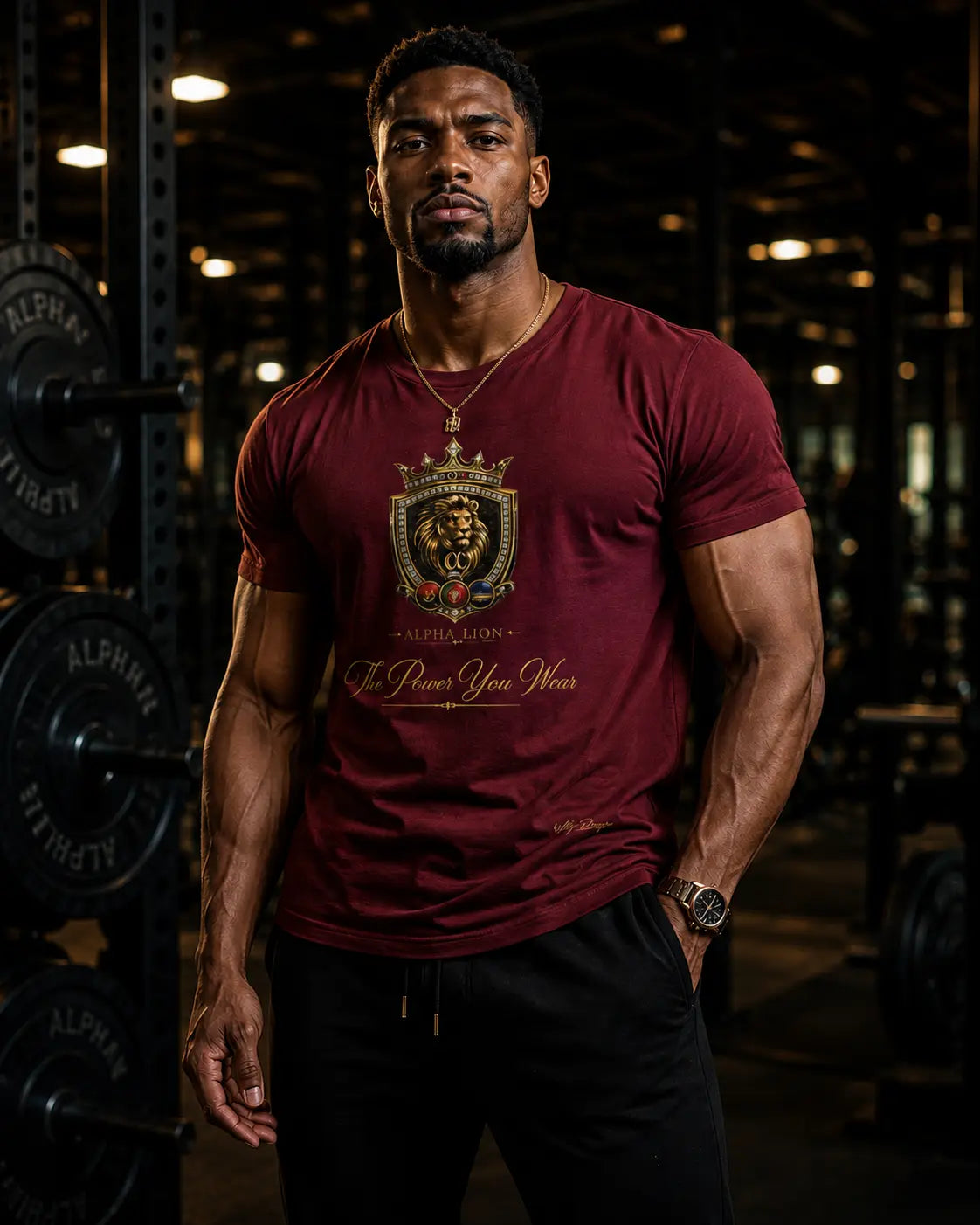 Alpha Lion CR  Cotton Crew Tee Printify