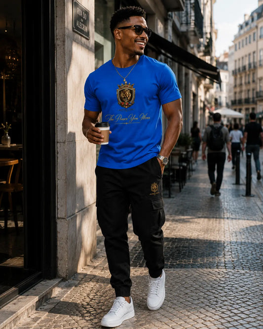 Regal Lion Crest T-Shirt — "The Power You Wear" Graphic Tee Printify