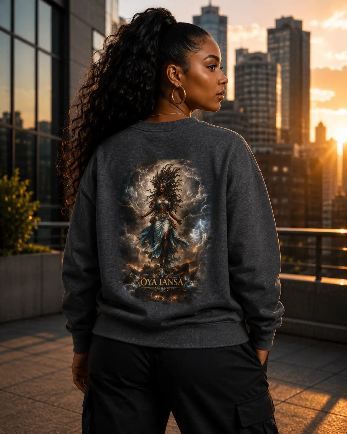 Alpha God Oya Iansá Crest  Sweatshirt The Power You Wear Printify