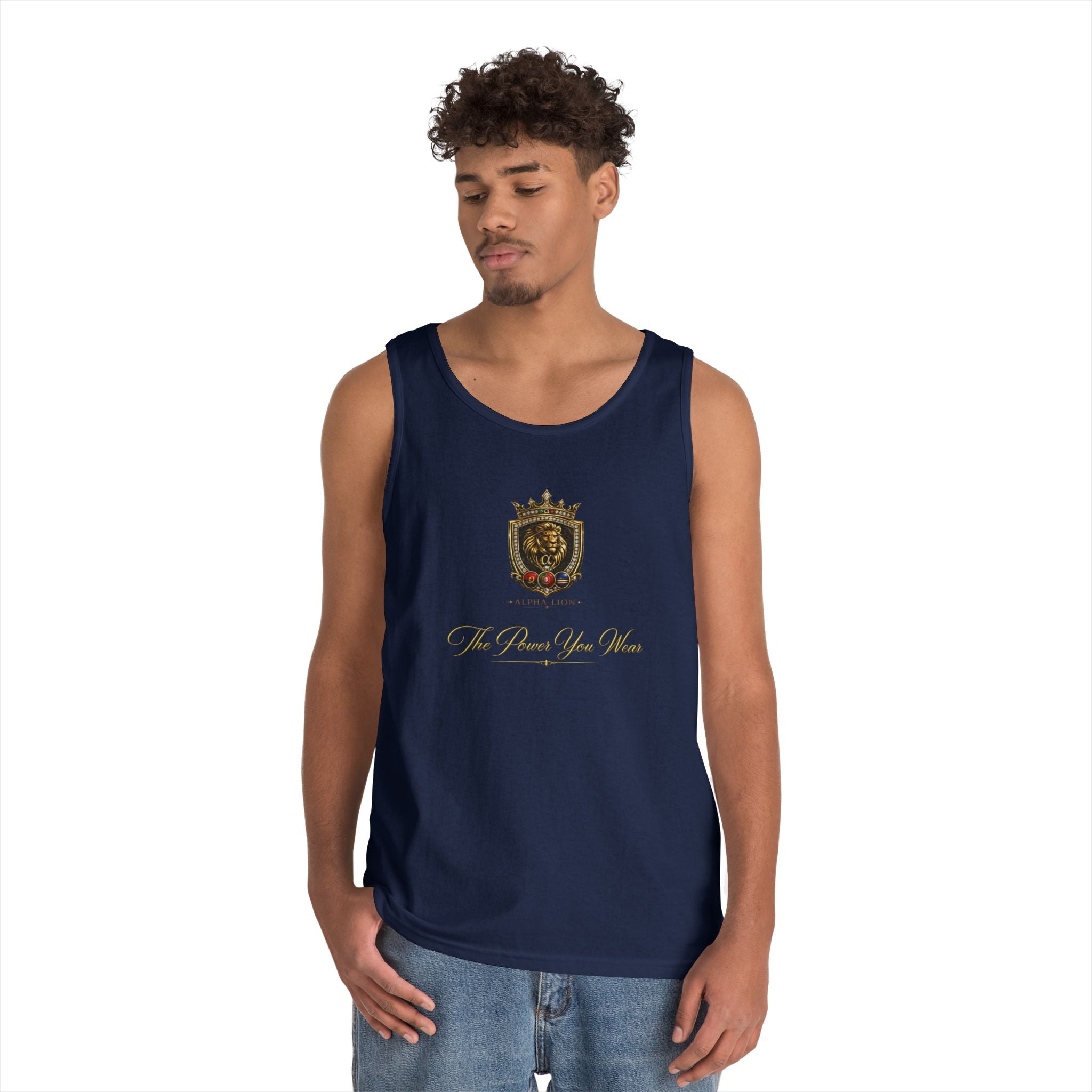 Alpha Lion Tank Top — Vintage-Engels-Emblem-Brustaufdruck
