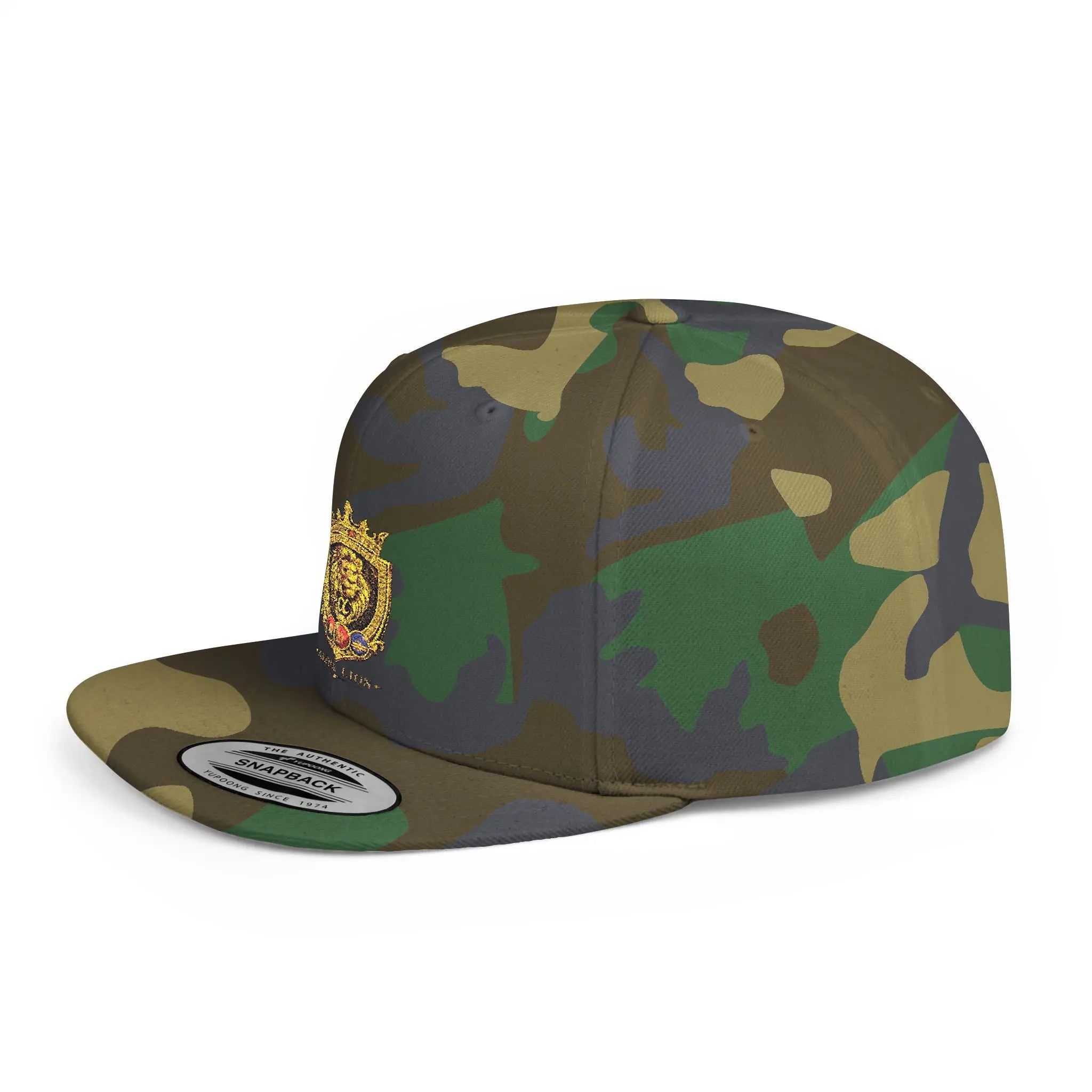 Gold Lion Crest Snapback Cap Printify