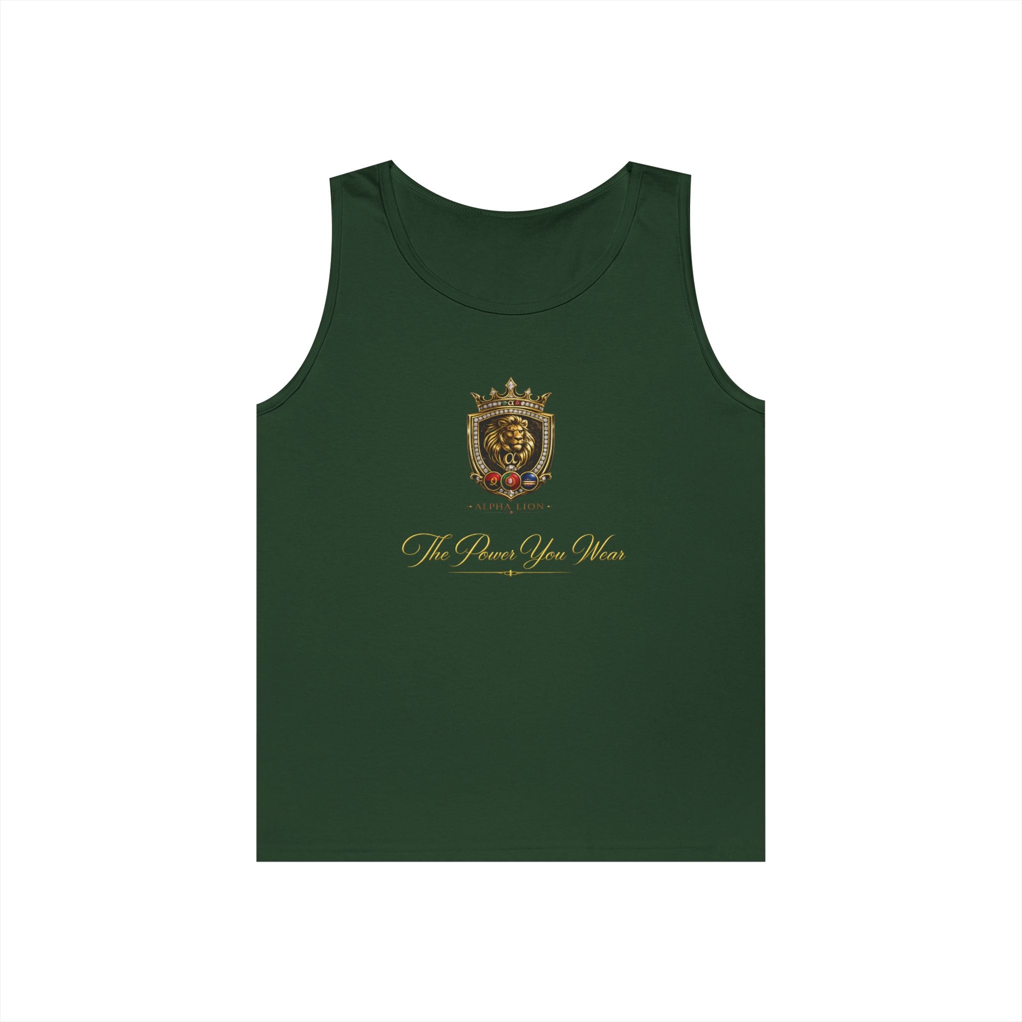 Alpha Lion Tank Top — Vintage Cherub Emblem Chest Print
