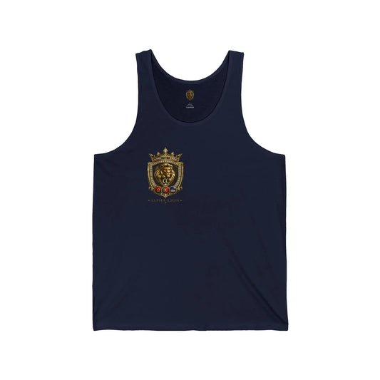 Dragon Warrior Tank Top — Lion Crest Graphic Jersey Tank Printify