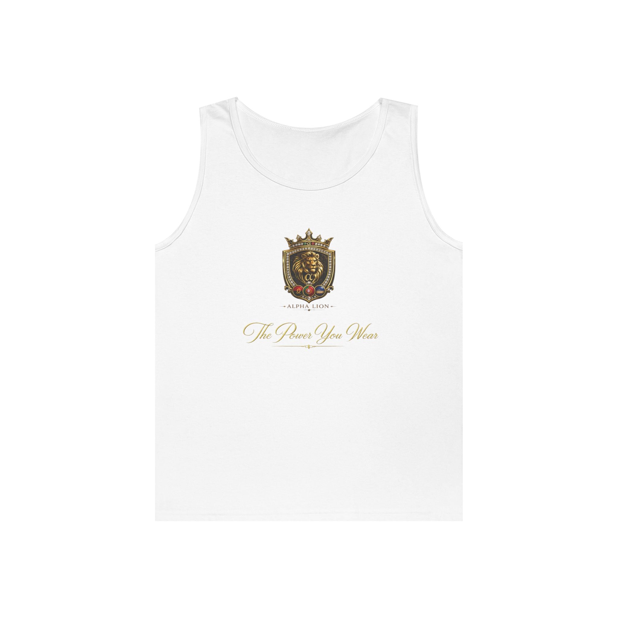 Alpha Lion Tank Top — Vintage Cherub Emblem Chest Print