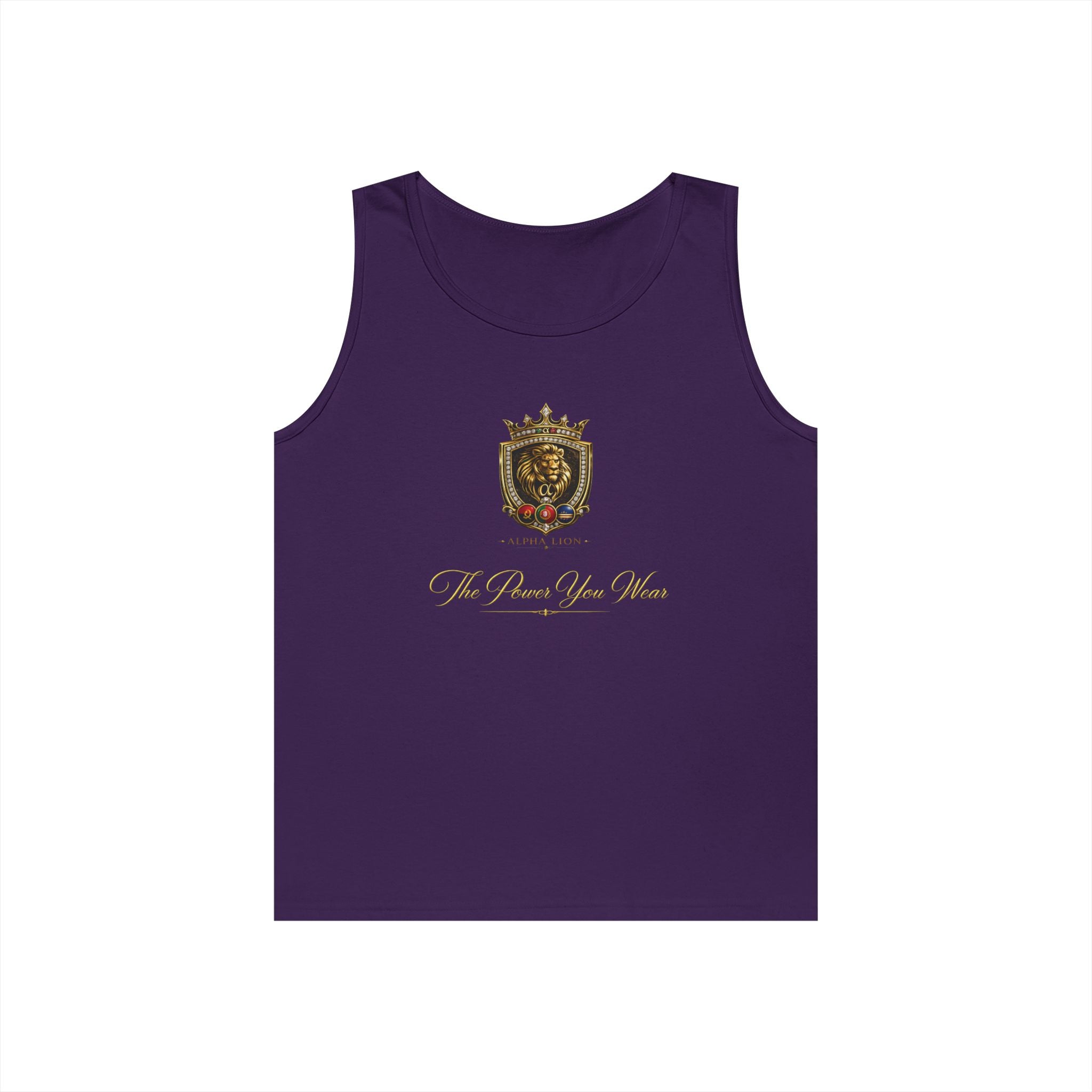 Alpha Lion Tank Top — Vintage Cherub Emblem Chest Print