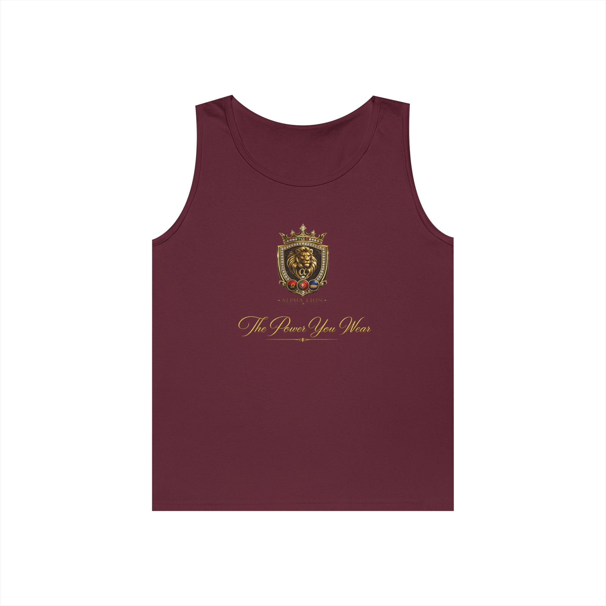 Alpha Lion Tank Top — Vintage Cherub Emblem Chest Print