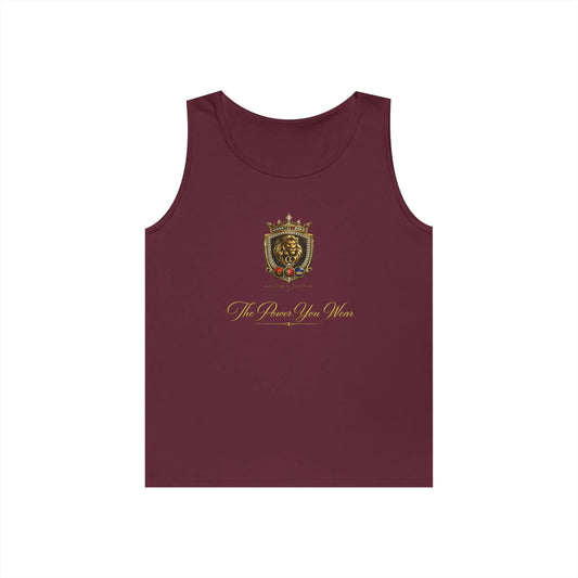 Alpha Lion Tank Top — Vintage Cherub Emblem Chest Print Printify