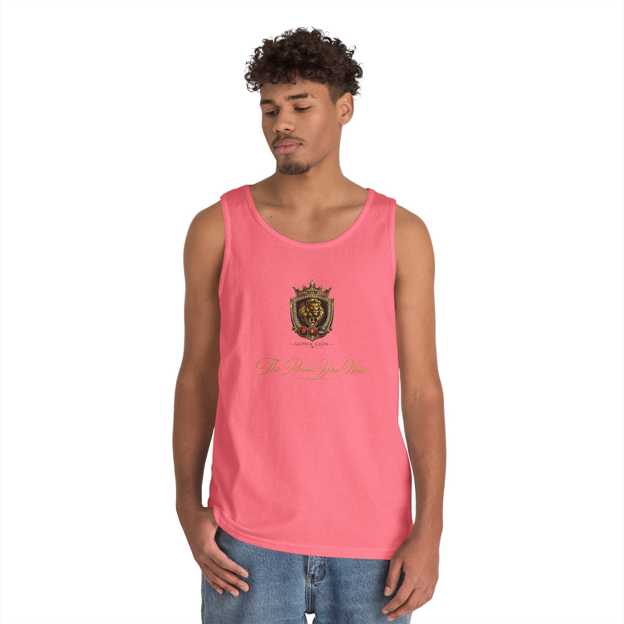 Alpha Lion Tank Top — Vintage-Engels-Emblem-Brustaufdruck