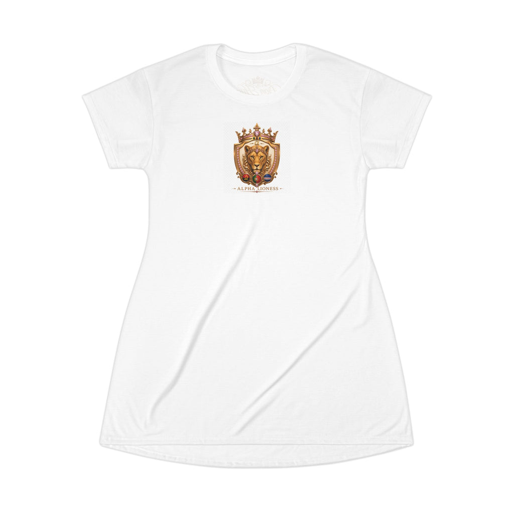 Löwen-T-Shirt-Kleid (AOP)