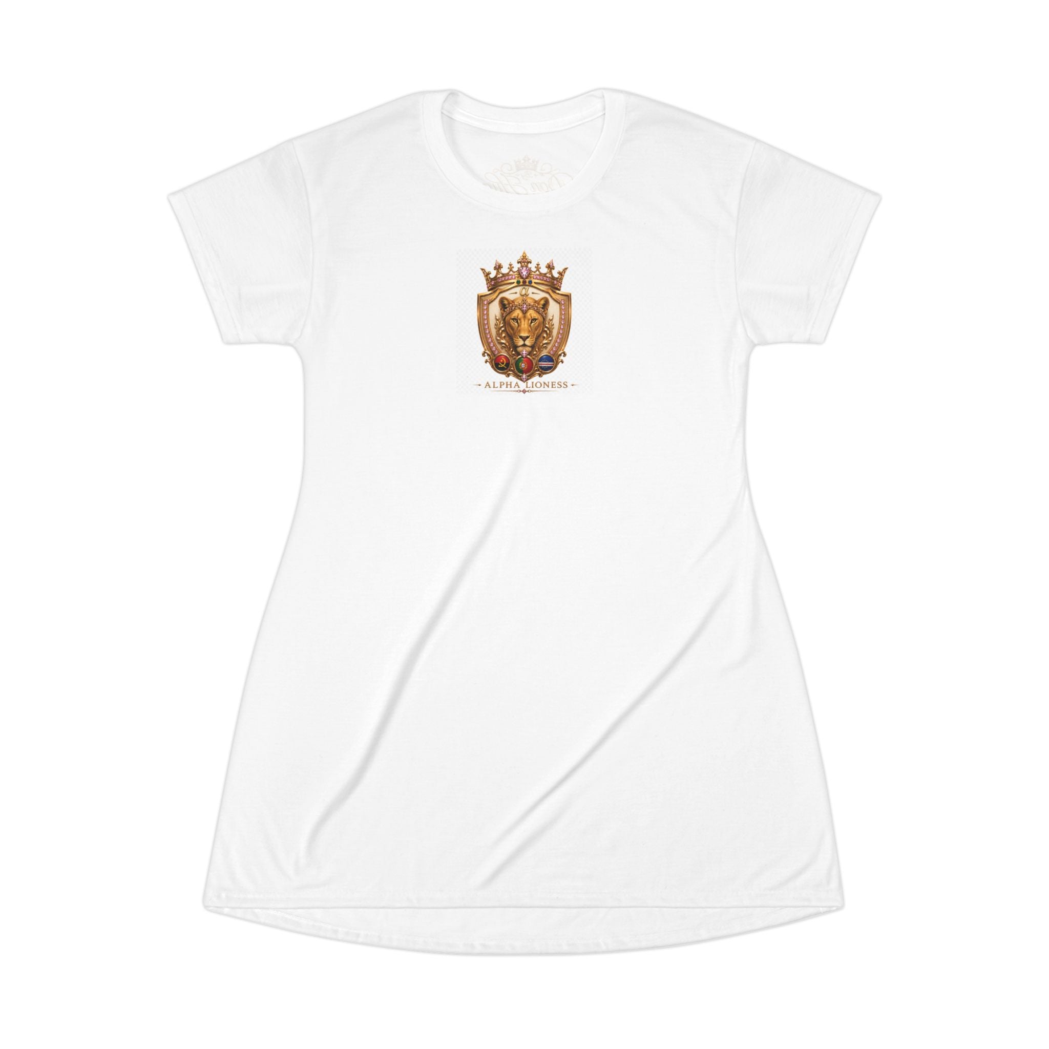 Löwen-T-Shirt-Kleid (AOP)